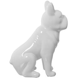 Deko-Figur Alexandra House Living Weiß aus Keramik Hund 14 x 25 x 34 cm