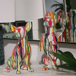 Figurine Décorative Alexandra House Living Multicouleur Plastique Chien Peinture 14 x 19 x 28 cm