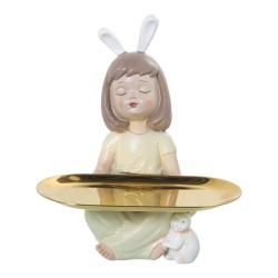 Decorative Figure Alexandra House Living Yellow Plastic Ears 12 x 13 x 26 cm Tray