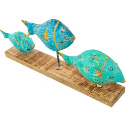 Deko-Figur Alexandra House Living Blau Eisen Fische 72 x 10 x 28 cm