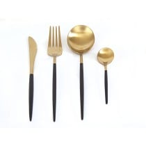 Cutlery set Romimex Black Golden Stainless steel Plastic 28 x 4 x 18 cm 4 Pieces