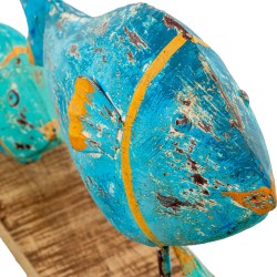 Figurine Décorative Alexandra House Living Bleu Fer Poissons 72 x 10 x 28 cm