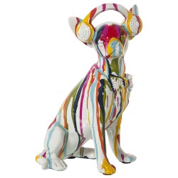 Decorative Figure Alexandra House Living Multicolour Plastic Dog Headphones Paint 14 x 26 x 19 cm