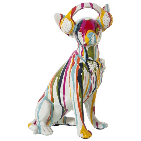 Deko-Figur Alexandra House Living Bunt Kunststoff Hund Kopfhörer Farbe 14 x 26 x 19 cm