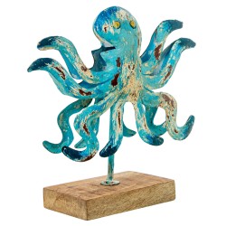 Deko-Figur Alexandra House Living Blau Eisen Oktopus 28 x 10 x 28 cm