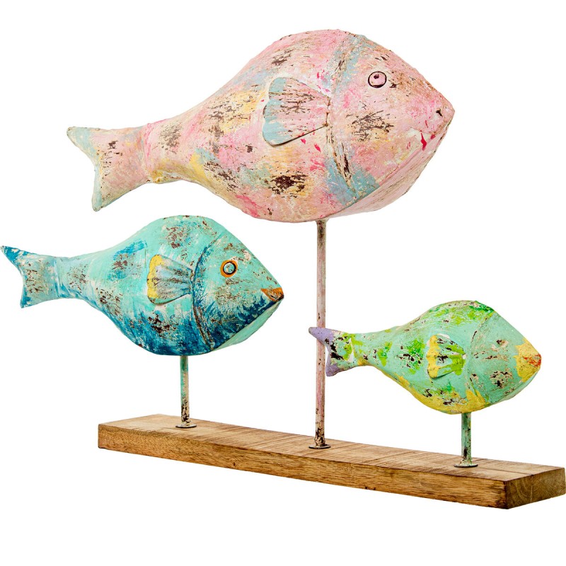 Deko-Figur Alexandra House Living Bunt Eisen Fische 83 x 16 x 51 cm