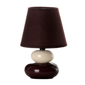 Lampe de bureau Marron Crème PVC Tissu Céramique 40 W 15 x 15 x 23 cm