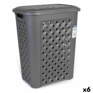 Laundry basket Tontarelli Arianna 30 L Graphite 37,5 x 27,5 x 47 cm (6 Units)