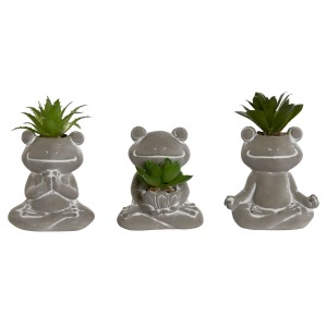 Decorative Plant Home ESPRIT Polyethylene Cement Frog 7,5 x 5 x 11 cm (3 Units)