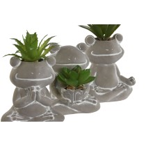 Decorative Plant Home ESPRIT Polyethylene Cement Frog 7,5 x 5 x 11 cm (3 Units)