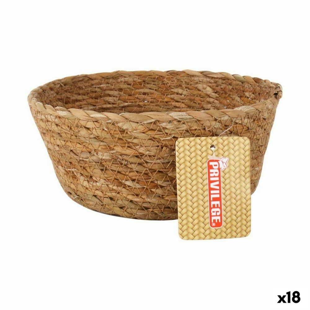 Multi-purpose basket Privilege Brown 17 x 17 x 7 cm wicker Circular (18 Units)