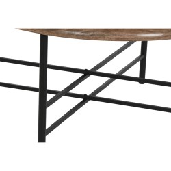 Table Basse Home ESPRIT Marron Noir Naturel Verre Bois d'épicéa 76 x 81 x 38 cm