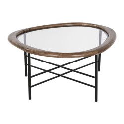 Centre Table Home ESPRIT Brown Black Natural Crystal Fir wood 76 x 81 x 38 cm