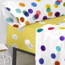 Drap housse HappyFriday Confetti Multicouleur 180 x 200 x 32 cm