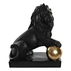 Figurine Décorative DKD Home Decor RF-181551 Noir Doré Résine Lion 38 x 25 x 44 cm