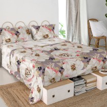 Top sheet HappyFriday White peonies Multicolour 160 x 270 cm