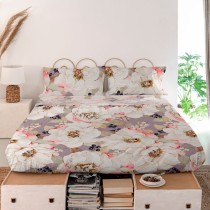 Drap HappyFriday White peonies Multicouleur 160 x 270 cm