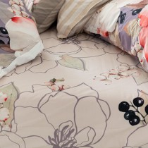 Drap housse HappyFriday White peonies Multicouleur 180 x 200 x 32 cm