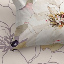 Drap housse HappyFriday White peonies Multicouleur 180 x 200 x 32 cm