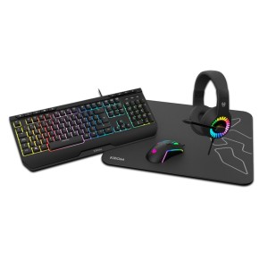 Pack gaming Krom Kenya Qwerty Spanisch Schwarz Bunt