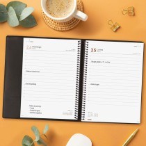 Agenda Finocam DUOBAND E10 Noir A5 15,5 x 21,2 cm 2025 Bloc de Notes