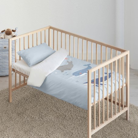 Bettbezug-Set Kids&Cotton Tabor Big Blau 100 x 120 cm