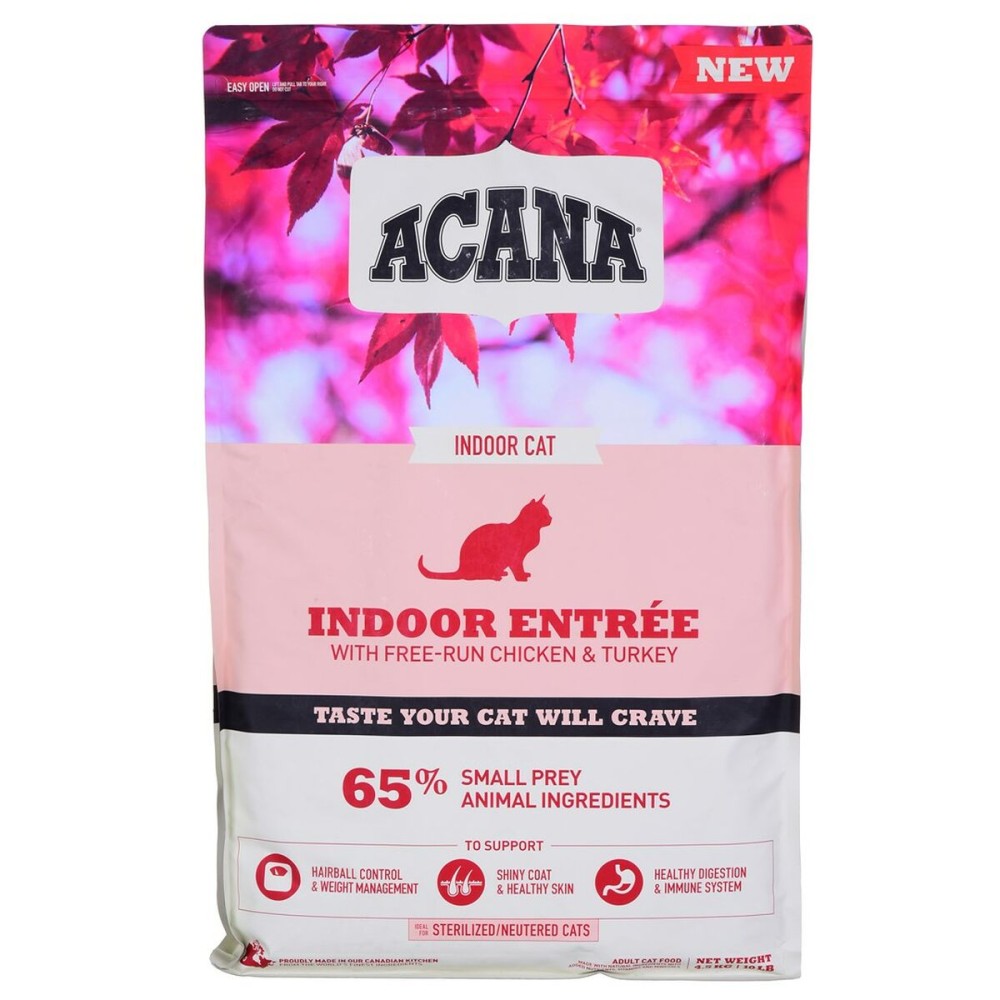 Aliments pour chat Acana Indoor Entrée Adulte Poulet Dinde Poisson Lapin 4,5 Kg