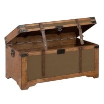 Set of Chests 90 x 47 x 45 cm Synthetic Fabric Wood (3 Pieces)