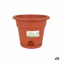 Blumentopf mit Unterteller Dem Greentime Braun ø 22 x 18 cm (12 Stück)