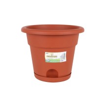 Pot avec sous-pot Dem Greentime Marron ø 22 x 18 cm (12 Unités)