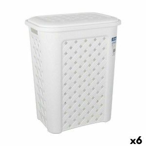 Laundry Basket Tontarelli Arianna With lid White 37,5 x 27,5 x 47 cm (6 Units)