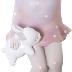 Figurine Décorative Alexandra House Living Rose Plastique Lapin Oreilles 11 x 15 x 31 cm