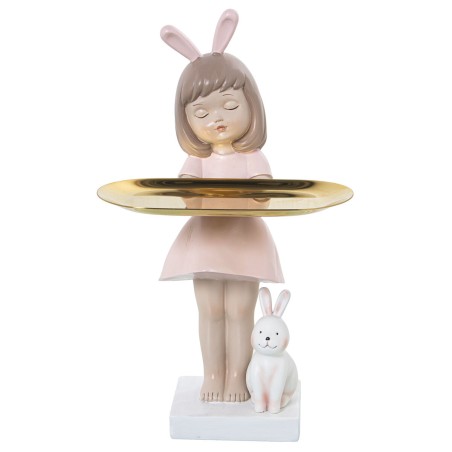 Decorative Figure Alexandra House Living Pink Plastic Ears 13 x 14 x 31 cm Tray