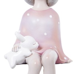 Figurine Décorative Alexandra House Living Rose Plastique Lapin Oreilles 11 x 15 x 31 cm