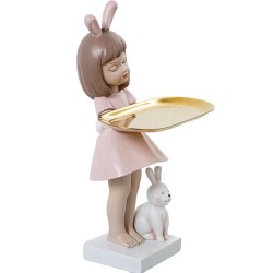 Decorative Figure Alexandra House Living Pink Plastic Ears 13 x 14 x 31 cm Tray