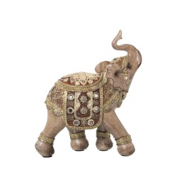 Deko-Figur Alexandra House Living Grau Gold Kunststoff Elefant 10 x 18 x 20 cm