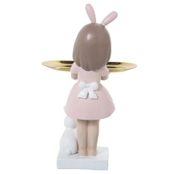 Decorative Figure Alexandra House Living Pink Plastic Ears 13 x 14 x 31 cm Tray