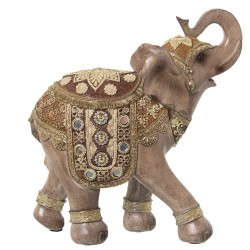 Deko-Figur Alexandra House Living Grau Gold Kunststoff Elefant 13 x 25 x 26 cm