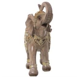 Deko-Figur Alexandra House Living Grau Gold Kunststoff Elefant 13 x 25 x 26 cm