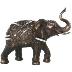 Decorative Figure Alexandra House Living Golden Plastic Elephant 13 x 28 x 23 cm