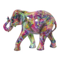 Figurine Décorative Alexandra House Living Multicouleur Plastique Eléphant Peinture 11 x 18 x 24 cm