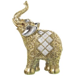 Deko-Figur Alexandra House Living Gold Kunststoff Elefant 13 x 22 x 30 cm Spiegel