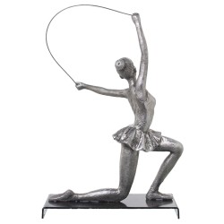 Figurine Décorative Alexandra House Living Argenté Plastique Gymnaste 13 x 19 x 27 cm