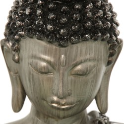 Deko-Figur Alexandra House Living Schwarz Silberfarben Kunststoff Buddha 15 x 26 x 36 cm