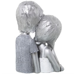 Figurine Décorative Alexandra House Living Argenté Plastique Enfants 16 x 20 x 29 cm