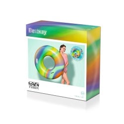 Bestway Aufblasbarer Schwimmring mit Griffen Regenbogen D119 cm +12 Jahre Strand und Pool 36352