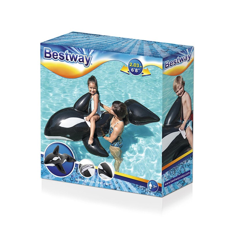 Bestway Aufblasbare Riesenwalfigur mit Griffen 203x102 cm +3 Jahre Strand und Pool 41009