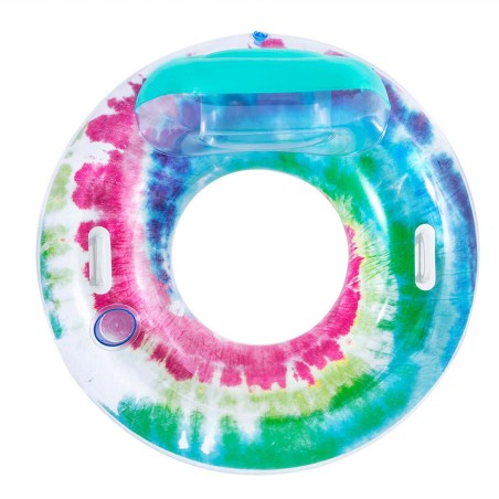 Bestway aufblasbares Rad mit Griffen und Rückenlehne Tie Dye D118 cm Strand und Pool 43637