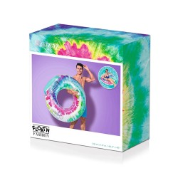 Bestway aufblasbares Rad mit Griffen und Rückenlehne Tie Dye D118 cm Strand und Pool 43637