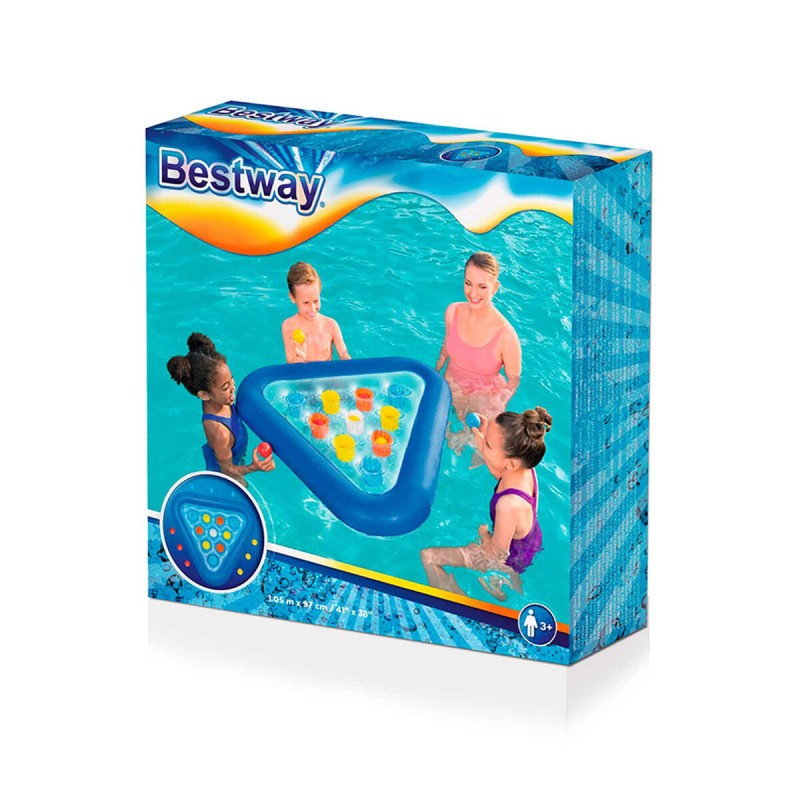 Bestway Jeu Flottant Triangle Gonflable avec Balles 105x97 cm +3 Ans Piscine 52560